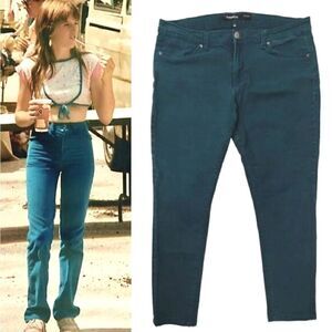 VTG 90s Jordache Peacock Teal Stretch High Rise Jeans Size 18 *Fits Like 14